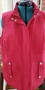 Dressbarn Red Quilted Vest